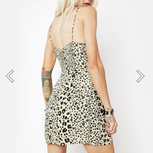 Bailey Rose Cheetah Print Mini Dress dolls kill size M Small mob wife sexy  🐆 - Picture 3 of 7